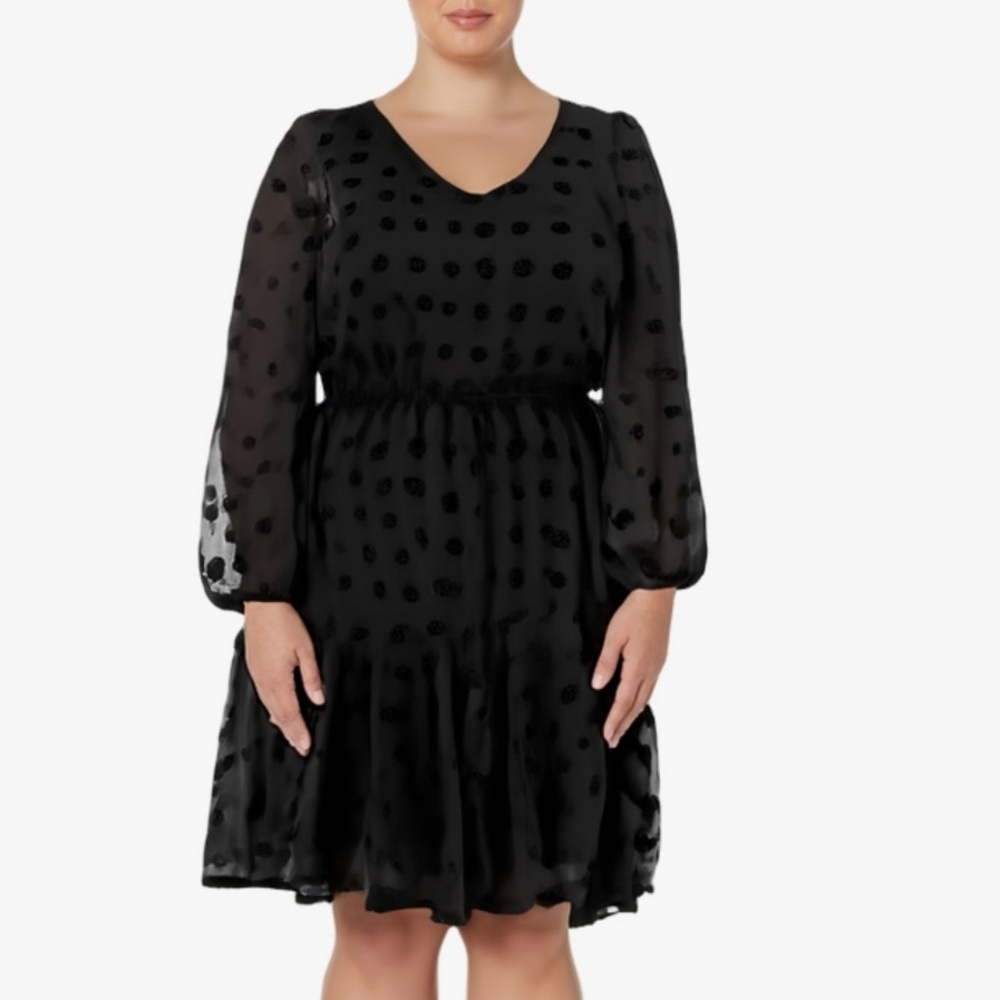 Black Swiss Dot Dress